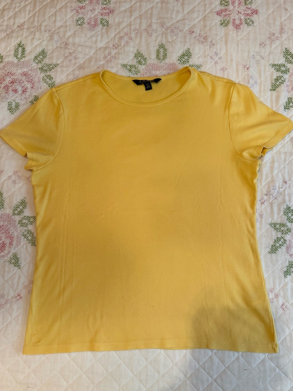 Ralph Lauren Ladies Canary Yellow Short Sleeve Crewneck Tee